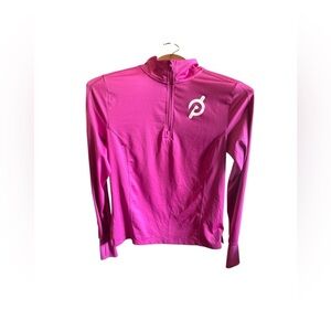 Peloton Fuchsia Long Sleeve Cycling Workout 1/4 Zip Athletic Workout Gym Top XS